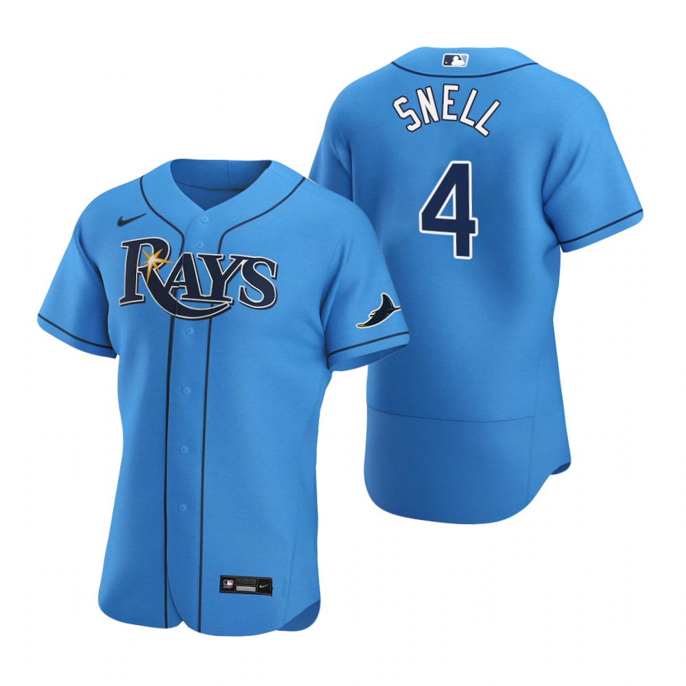 Tampa Bay Rays 4 Blake Snell Men Nike Light Blue Alternate 2020 Authentic Player MLB Jersey